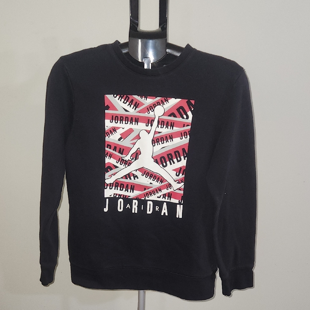 Jordan Black and Red Crewneck Sweater. Kids Size XL.